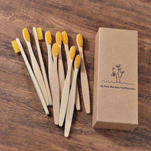 Load image into Gallery viewer, New design mixed color bamboo toothbrush Eco Friendly wooden Tooth Brush Soft bristle Tip Charcoal adults oral care toothbrush
