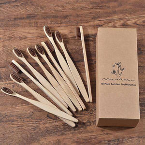 New design mixed color bamboo toothbrush Eco Friendly wooden Tooth Brush Soft bristle Tip Charcoal adults oral care toothbrush